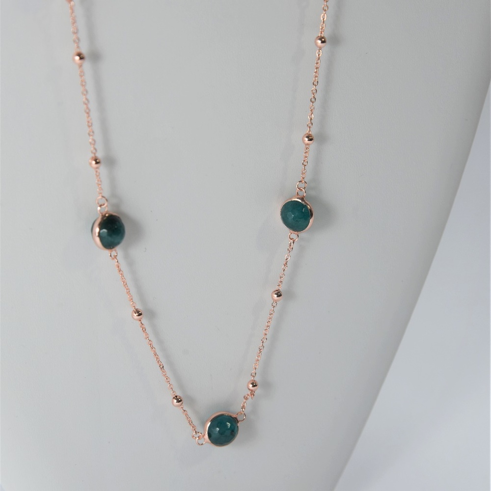 Rose gold Natural Stone Necklace Chain